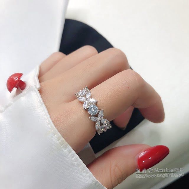Tiffany純銀飾品 蒂芙尼女士專櫃爆款925純銀花邊鑽戒 Tiffany奢華舞會戒指  zgt1600
